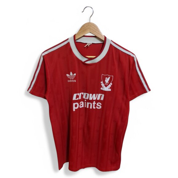 Vintage 1987-88 Liverpool FC Adidas Home Shirt Crown Paints - M